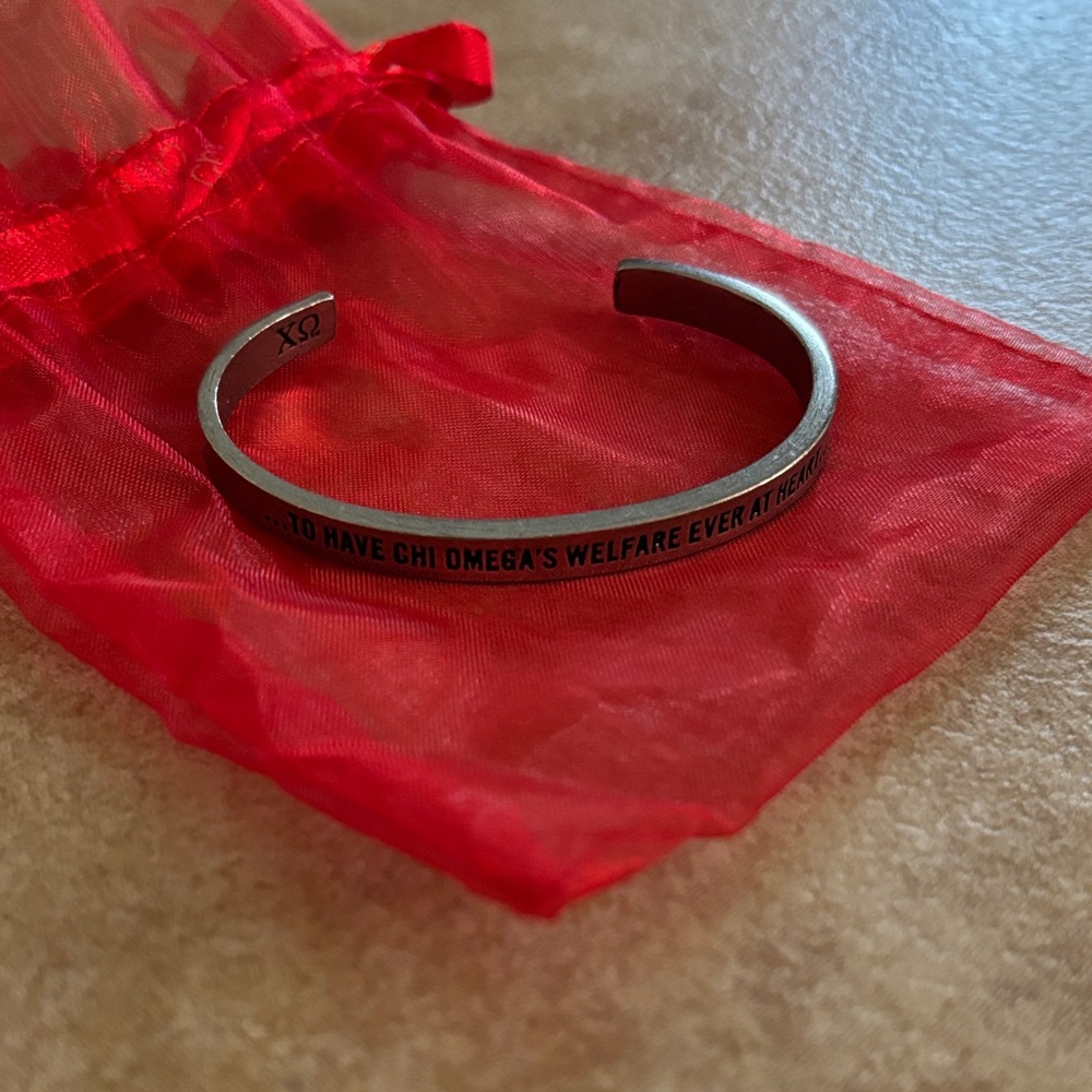 Chi Omega Engraved Bracelet